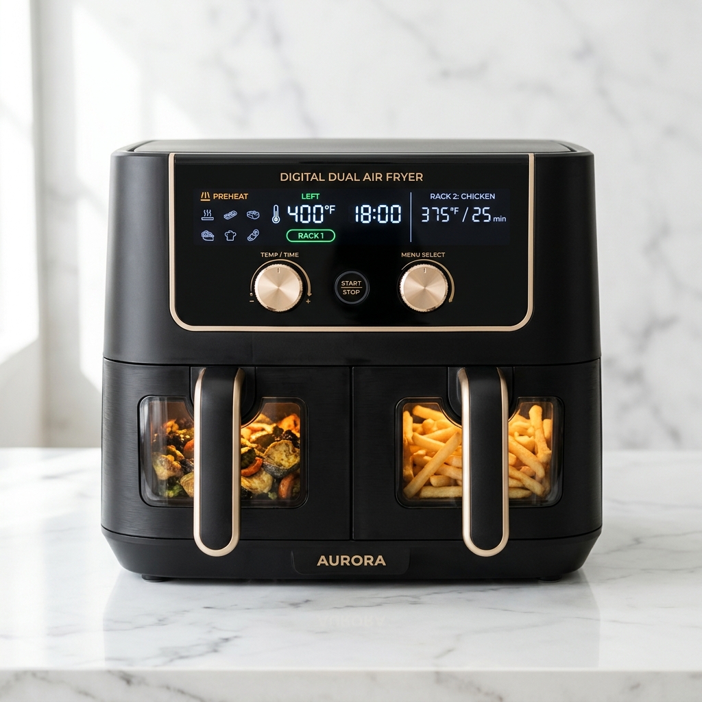 Air Fryer Numérique Double Bac 9 Litres Cyrohouse