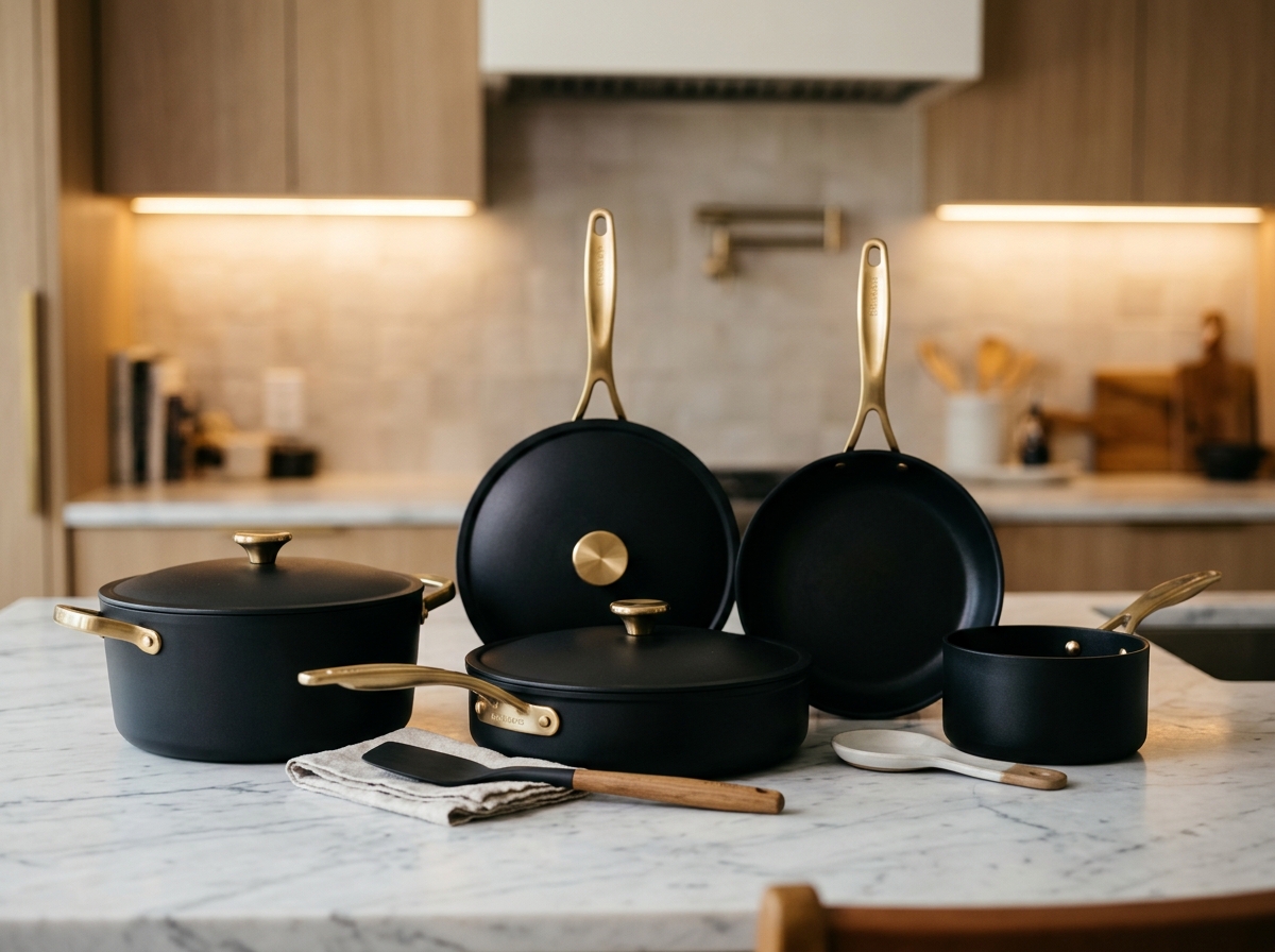 Batterie de Cuisine 12 Pièces Prestige Granite Gold